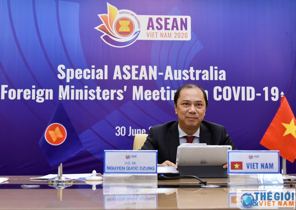 ASEAN - Australia đẩy mạnh hợp tác, nâng cao cảnh giác trước làn sóng thứ hai của dịch Covid-19 hoi nghi truc tuyen asean australia