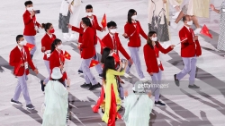 Hình ảnh đoàn thể thao Việt Nam tại lễ khai mạc Olympic Tokyo 2020