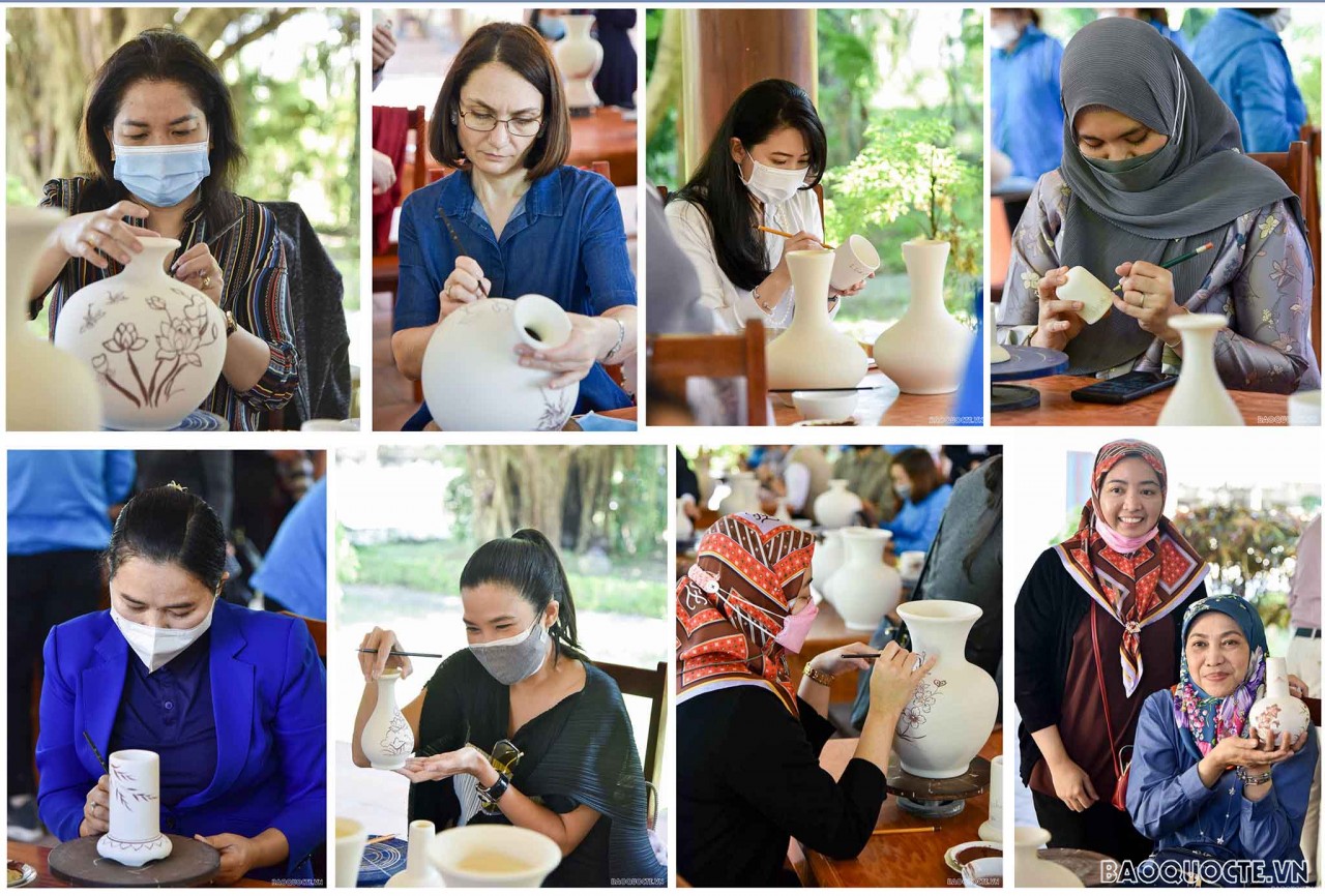 Nét vẽ của bạn bè quốc tế trên gốm Chu Đậu