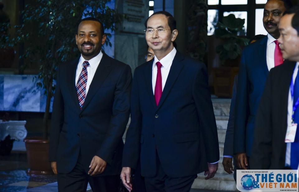 Chủ tịch nước Trần Đại Quang hội kiến Thủ tướng Ethiopia ​Abiy Ahmed