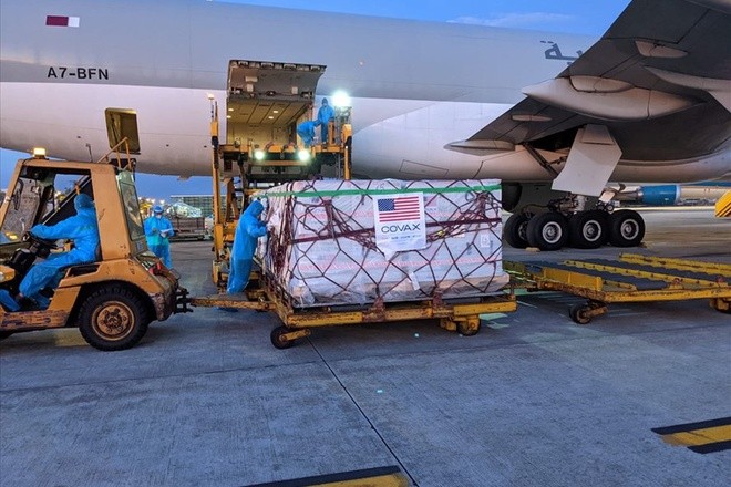 Một lô vaccine do Mỹ viện trợ về đến Việt Nam hồi tháng 7. (Nguồn: Đại sứ quán Mỹ tại Hà Nội)