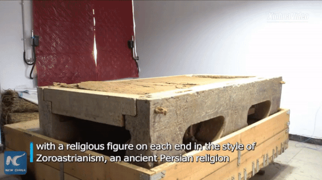 Ngôi mộ cổ 1.400 tuổi có giường đá cẩm thạch trắng, trang trí theo phong cách Phật giáo