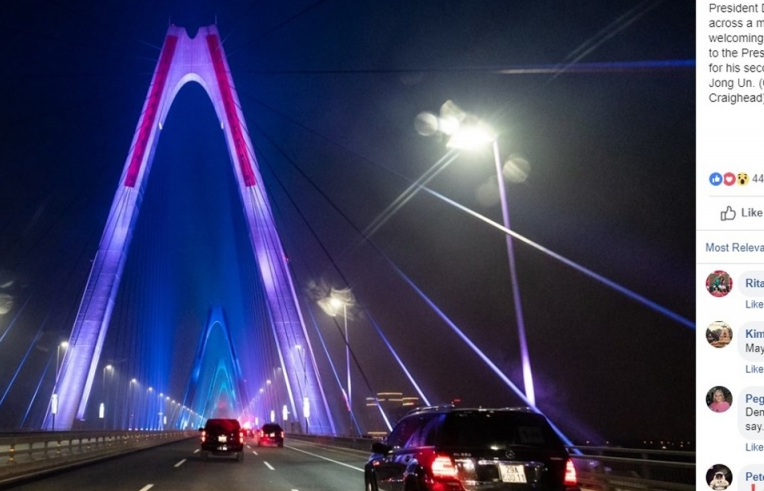 Cầu Nhật Tân xuất hiện trên fanpage chính thức của Nhà Trắng