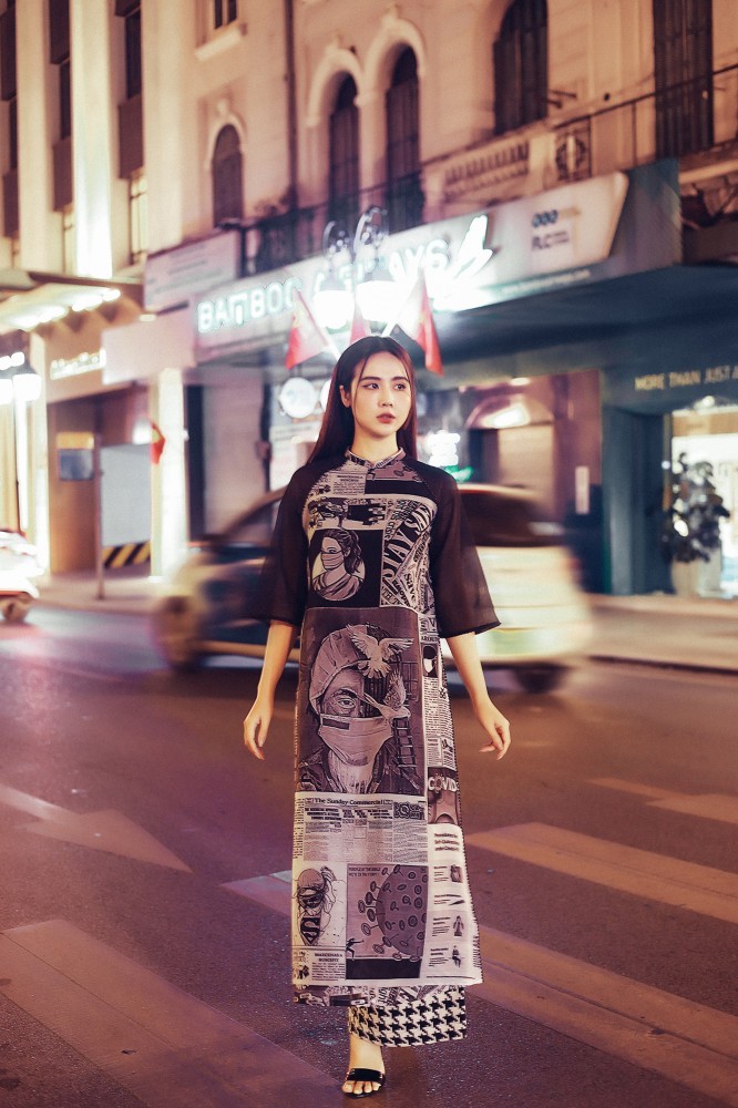 Hai diễn viên 'Thương ngày nắng về' mặc áo dài họa tiết tri ân y, bác sĩ