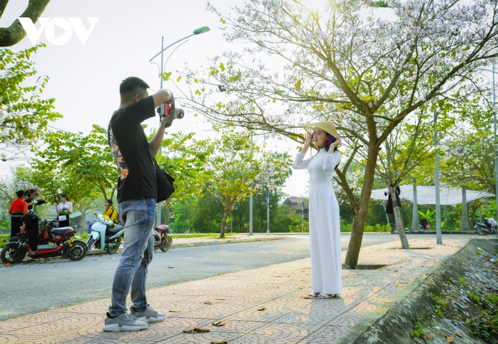 Anh Nguyễn Thanh Tuyền, một nhiếp ảnh gia tại thành phố Điện Biên Phủ cho biết, muốn chụp được hoa ban đẹp nên chụp vào buổi sáng.