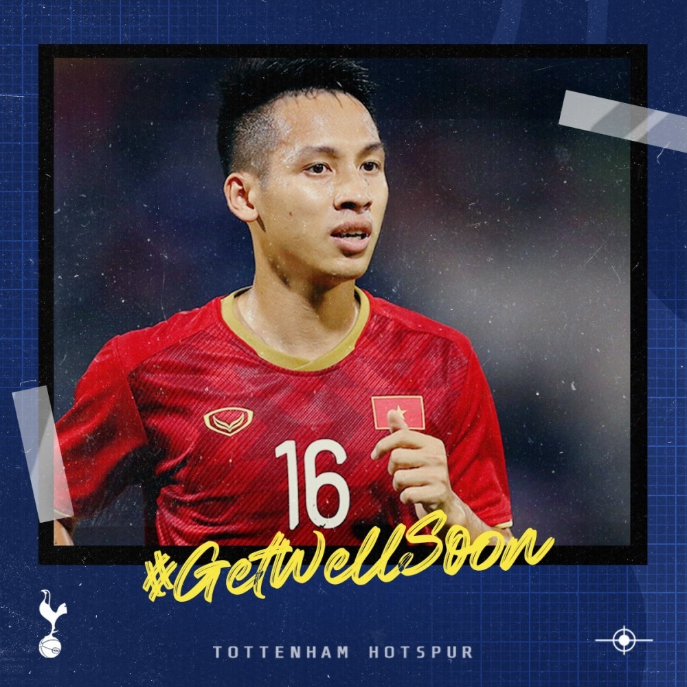 Đội bóng Tottenham gửi lời chúc Đỗ Hùng Dũng sớm trở lại sân cỏ