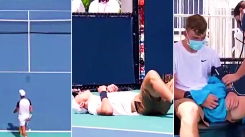 Giải Miami Open 2021: Tay vợt người Anh đang thi đấu bỗng đổ gục và bỏ cuộc vì nắng nóng