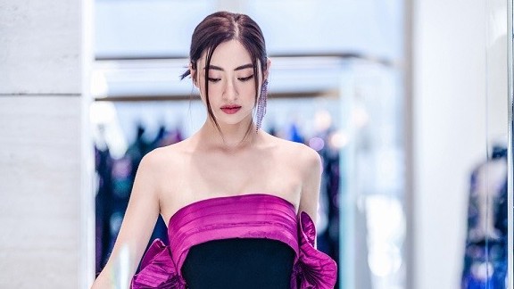 Lương Thùy Linh, Phương Anh mặn mà nhan sắc với đầm Elie Saab tại Pháp