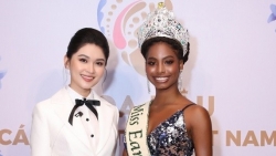 Á hậu Thùy Dung rạng rỡ bên Hoa hậu Trái đất 2021 Destiny Wagner