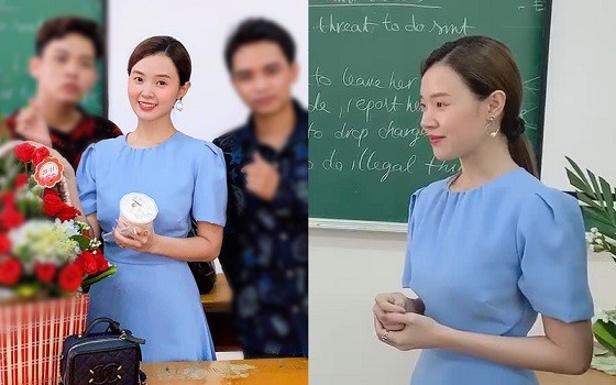 Thời trang thanh lịch lên giảng đường của cô giáo Midu