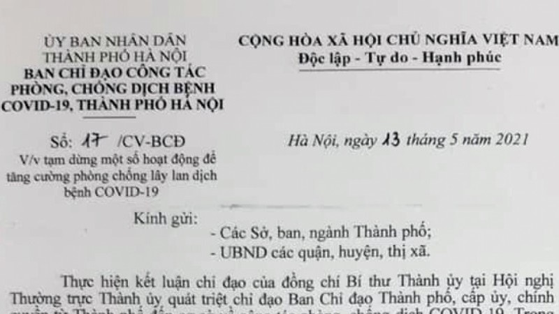 Tăng cường chống dịch Covid-19, Hà Nội tạm dừng hoạt động thể thao, sân golf từ 12h00 ngày 13/5