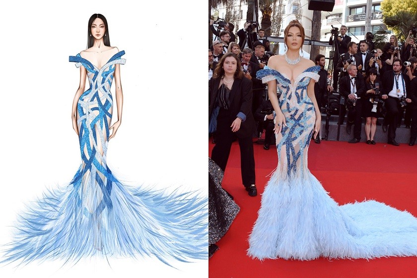 Cannes 2022: Bốn bộ đầm đẹp xuất sắc của Lý Nhã Kỳ từ bản vẽ đến thực tế