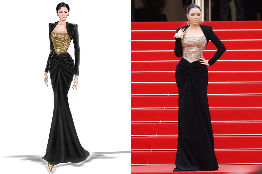 Cannes 2022: Bốn bộ đầm đẹp xuất sắc của Lý Nhã Kỳ từ bản vẽ đến thực tế