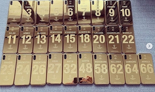 Vô địch cúp C1, cầu thủ Liverpool được thưởng "nóng" iPhone XS mạ vàng 24K