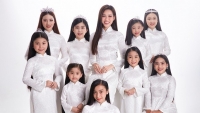 Hoa hậu Đỗ Thị Hà chụp ảnh cùng dàn mẫu nhí kỷ niệm ngày 1/6