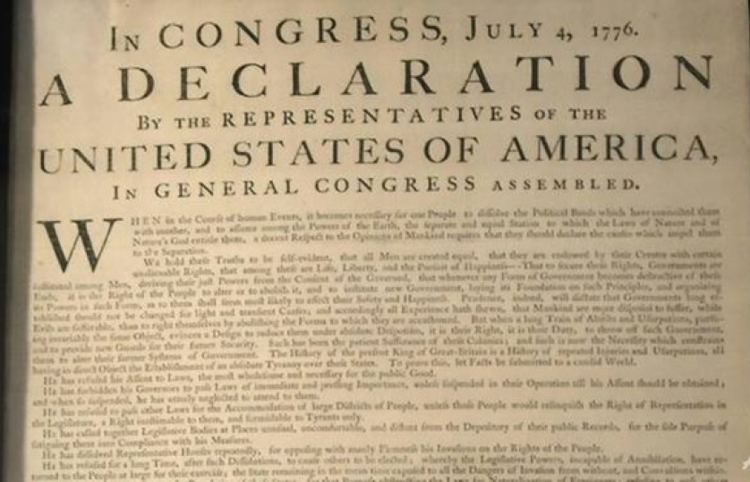 Tìm thấy bản sao Tuyên ngôn Độc lập Mỹ quý hiếm tại Anh