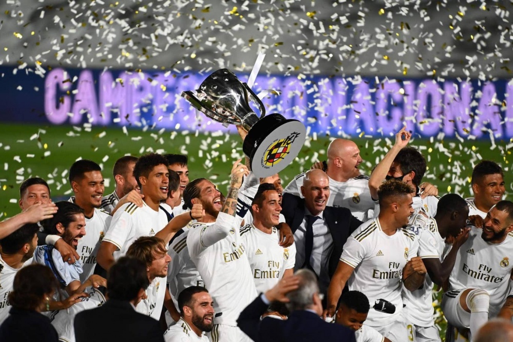 Real Madrid chính thức đăng quang La Liga. (Nguồn: AFP) 1918 real madrid 160720zz