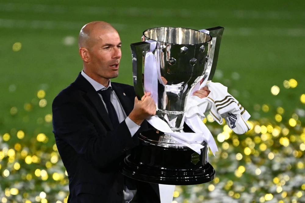 HLV Zidane đã giành 11 danh hiệu chỉ sau 209 trận dẫn dắt Real Madrid. Tính ra, cứ sau 19 trận, ông lại giúp Los Blancos giành 1 danh hiệu. (Nguồn: AFP và Getty Images) 4210 real madrid 160720zzb
