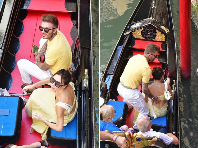 Tháng trước, Beck cũng sang Venice công tác. Anh đưa cô út Harper đi cùng.