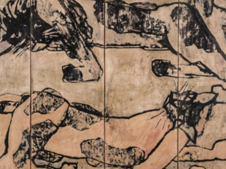 Tranh sơn mài “Mèo vờn nhau” đạt giá kỷ lục