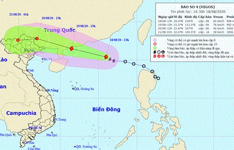 Dự báo thời tiết: Bão số 4 di chuyển theo hướng Tây Tây Bắc, khả năng mạnh thêm