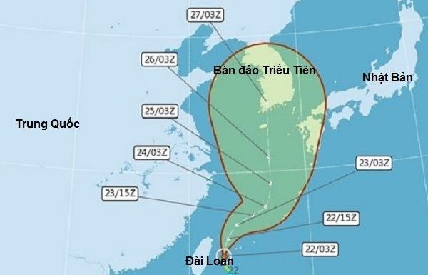 Dự báo bão Bavi quét qua Trung Quốc, Hàn Quốc