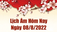 Lịch âm 8/8, xem âm lịch hôm nay Thứ 2 ngày 8/8/2022 tốt hay xấu? Lịch vạn niên 8/8/2022