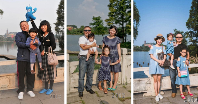 trung quoc cac buc anh chup bo va con gai tai mot dia diem suot 40 nam