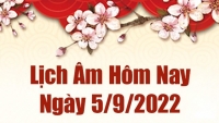 Lịch âm 5/9, xem âm lịch hôm nay Thứ Hai ngày 5/9/2022 là ngày tốt hay xấu? Lịch vạn niên 5/9/2022