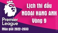 Lịch thi đấu Ngoại hạng Anh vòng 9: Đại chiến MU vs Man City