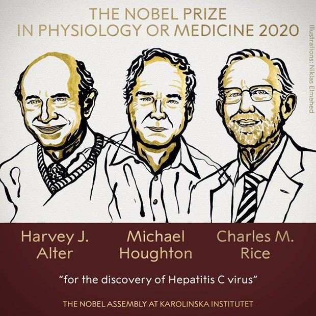 ba nha khoa hoc harvey j alter michael houghton va charles mrice gianh giai nobel y hoc 2020