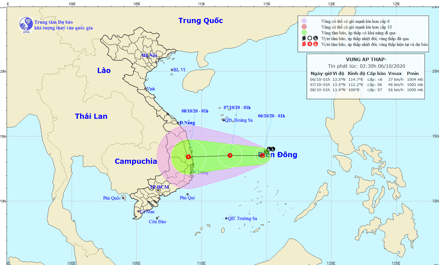 du bao thoi tiet tin vung ap thap tren bien dong va canh bao mua lon keo dai o trung bo tay nguyen nam bo