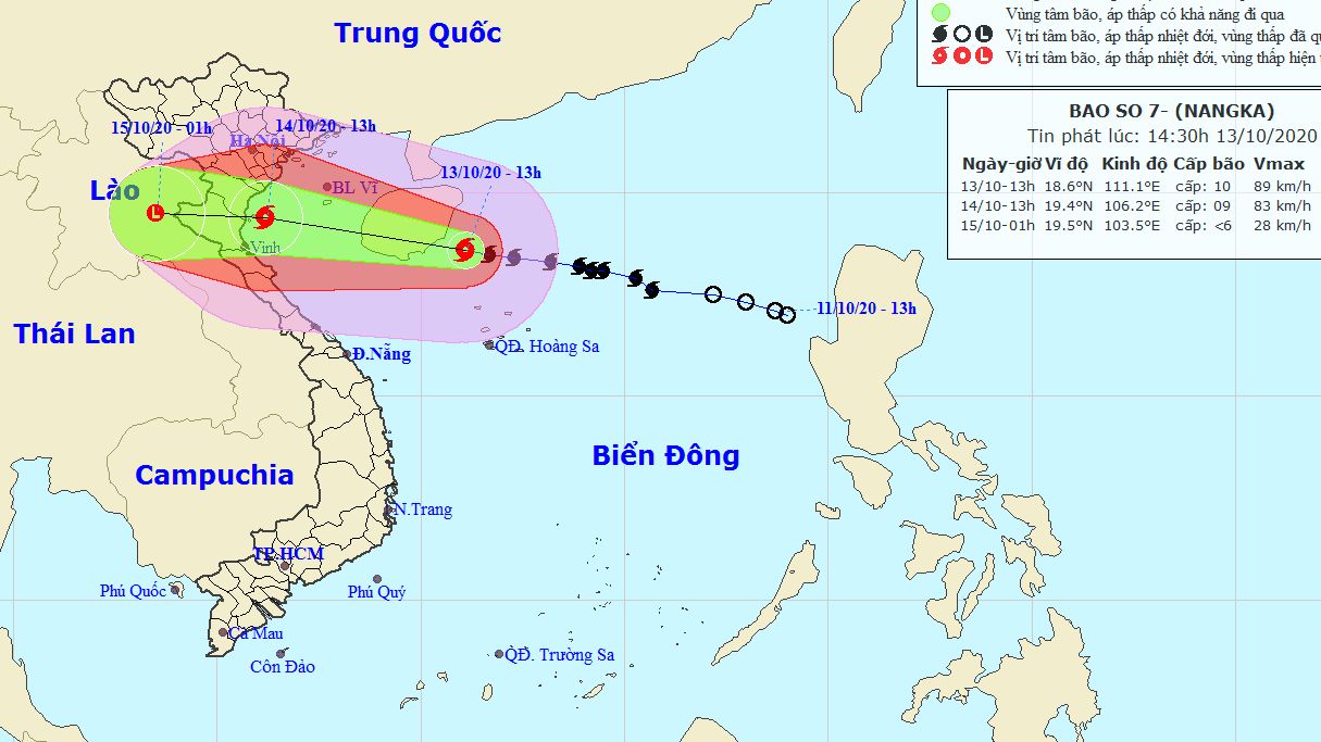 Dự báo thời tiết: Cập nhật diễn biến mới nhất cơn bão số 7 ở Biển Đông
