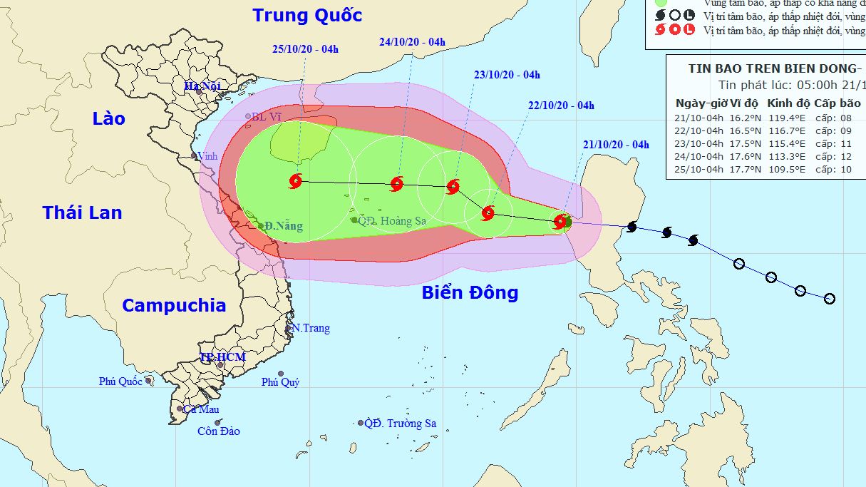Dự báo thời tiết: Tin bão trên Biển Đông (cơn bão số 8)