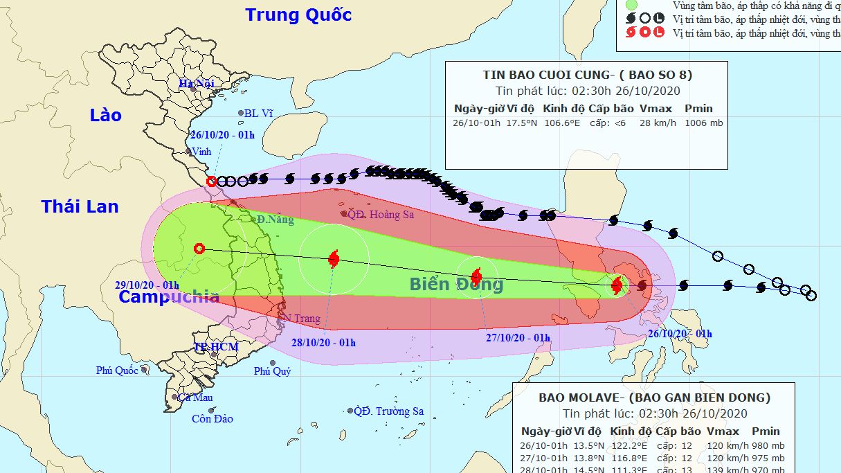 Dự báo thời tiết: Tin cuối cùng về cơn bão số 8, bão mới Molave đi vào Biển Đông