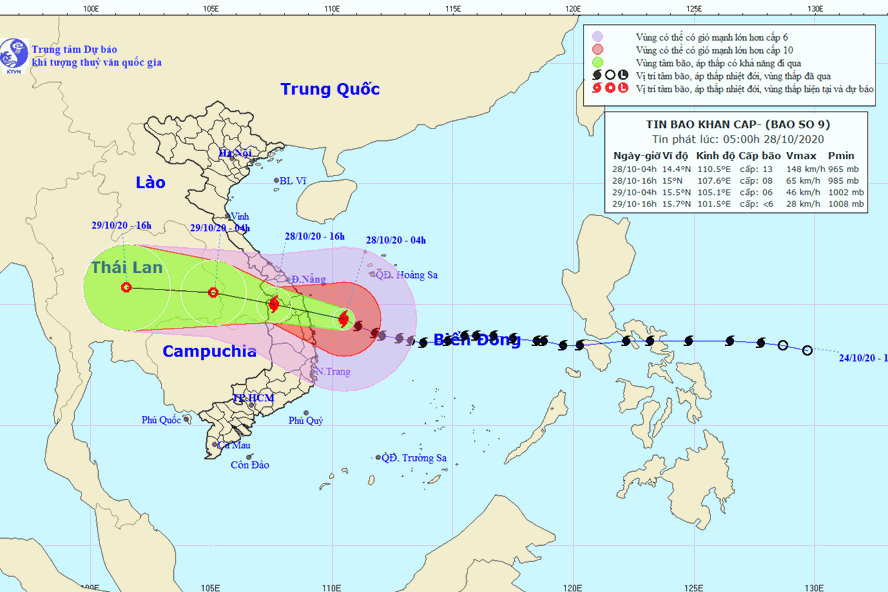 Bão số 9 Molave đi rất nhanh rất mạnh áp sát bờ biển Đà Nẵng Phú Yên bao so 9 molave di rat nhanh rat manh ap sat bo bien da nang phu yen