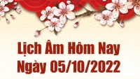 Lịch âm 5/10, âm lịch hôm nay Thứ Tư ngày 5/10/2022 là ngày tốt hay xấu? Lịch vạn niên 5/10/2022