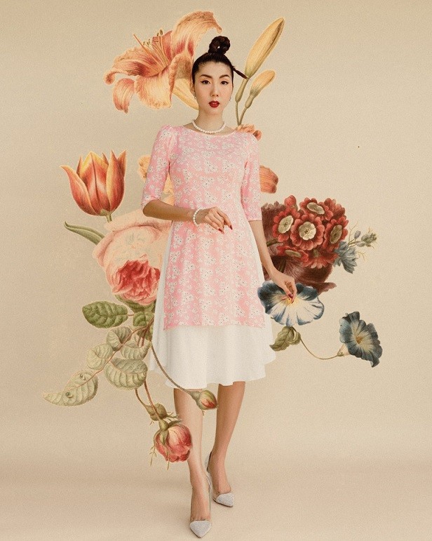 Cựu siêu mẫu Ngọc Quyên gửi nỗi nhớ quê nhà vào bộ trang phục áo dài Xuân cách điệu