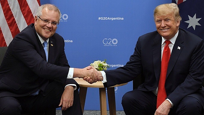 khi tong thong trump va thu tuong morrison lac dieu