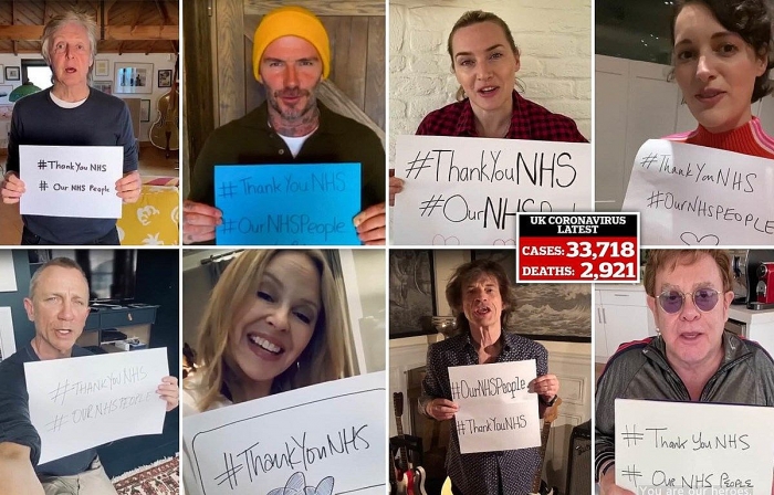 Sao giải trí Anh cùng nhau cảm ơn những 'chiến sỹ' chống dịch Covid-19 sao giai tri anh cung nhau cam on nhung nguoi chong dich covid 19