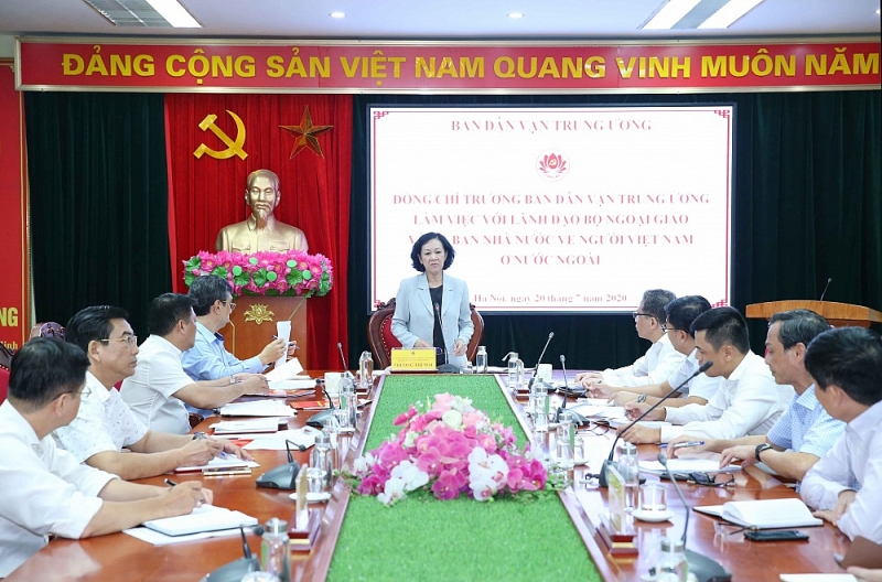 Ban Dân vận Trung ương làm việc với Bộ Ngoại giao và Ủy ban Nhà nước về người Việt Nam ở nước ngoài ban dan van trung uong lam viec voi bo ngoai giao va uy ban nha nuoc ve nguoi viet nam o nuoc ngoai 1