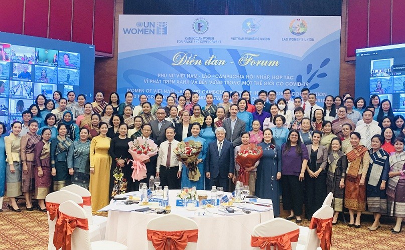 Phụ nữ Việt Nam-Lào-Campuchia hợp tác vì phát triển xanh và bền vững Phụ nữ Việt Nam-Lào-Campuchia hợp tác vì phát triển xanh và bền vững