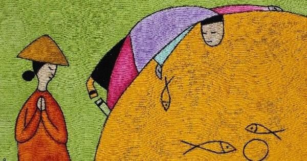 Một bức tranh trong triển lãm Về bến lạ của họa sĩ Lê Thiết Cương