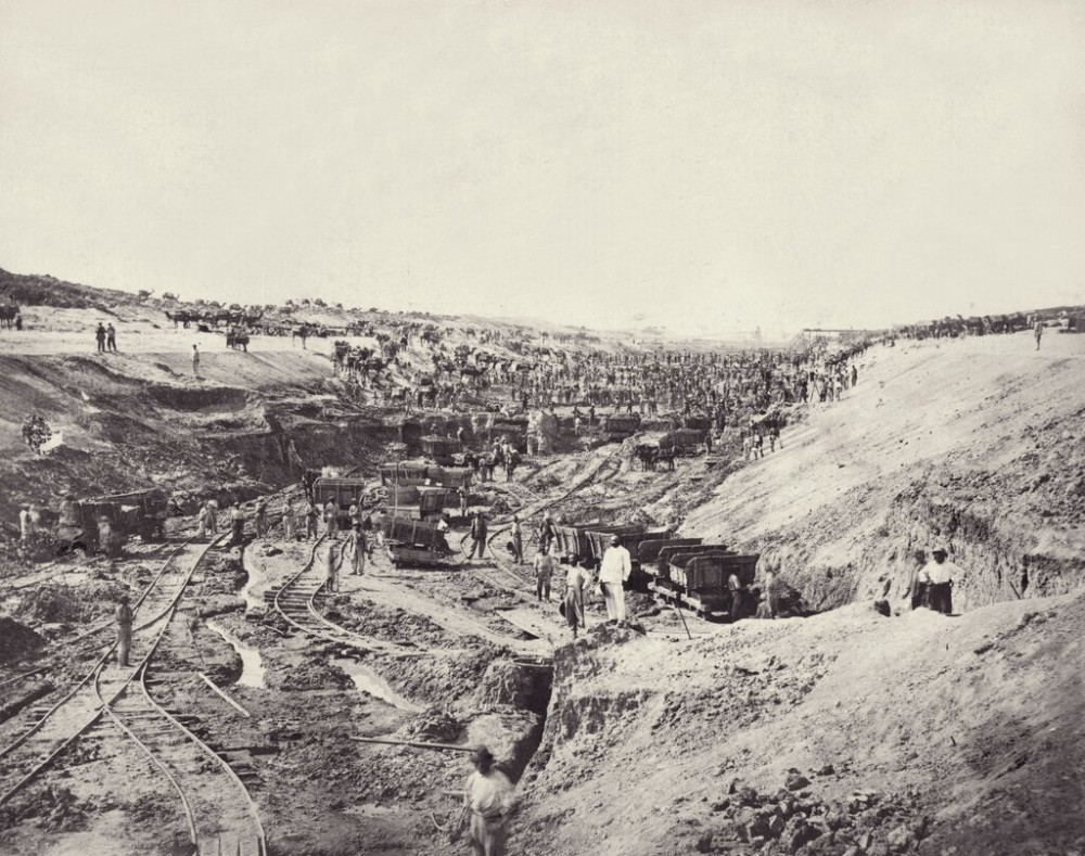 Việc xây dựng kênh đào Suez bắt đầu vào năm 1859 và mất 10 năm để hoàn thành. (Nguồn: Getty)