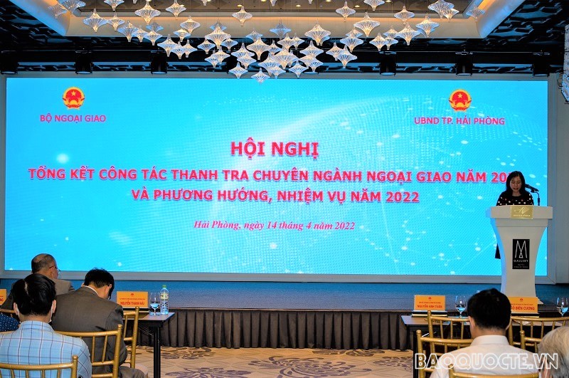 Phó Chánh Thanh tra Bộ Ngoại giao Nguyễn Thanh Hà phát biểu khai mạc Hội nghị.
