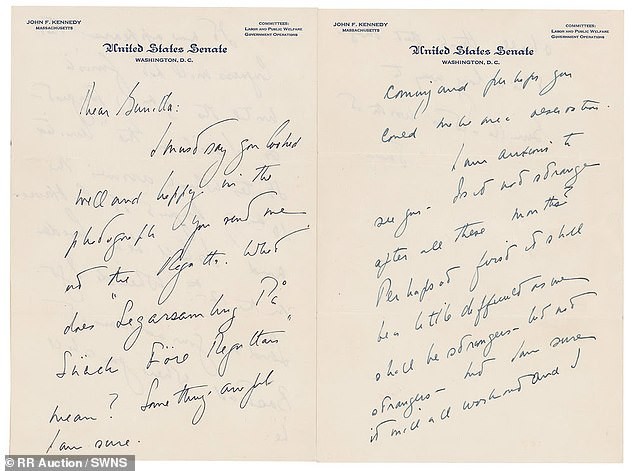 Thư tình của cố tổng thống Mỹ John F. Kennedy được đem đấu giá Thư tình của cố tổng thống Mỹ John F. Kennedy được đem đấu giá