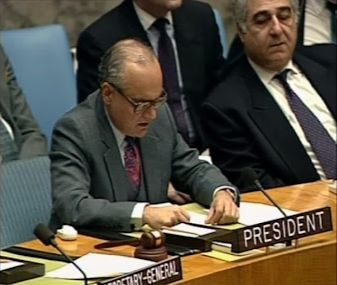 Cựu Đại sứ Ấn Độ tại Việt Nam Chinmaya Gharekhan tại một buổi họp của Hội đồng Bảo an Liên hợp quốc. (Nguồn: LHQ)