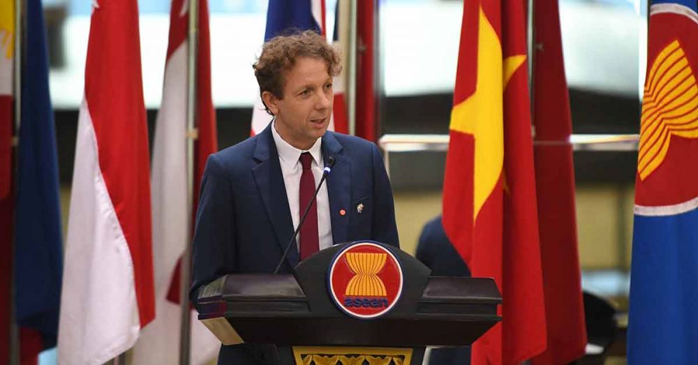 Đại sứ EU tại ASEAN Igor Driesmans. (Nguồn: Ban Thư ký ASEAN) 0356-6pm-mon-07092020-an