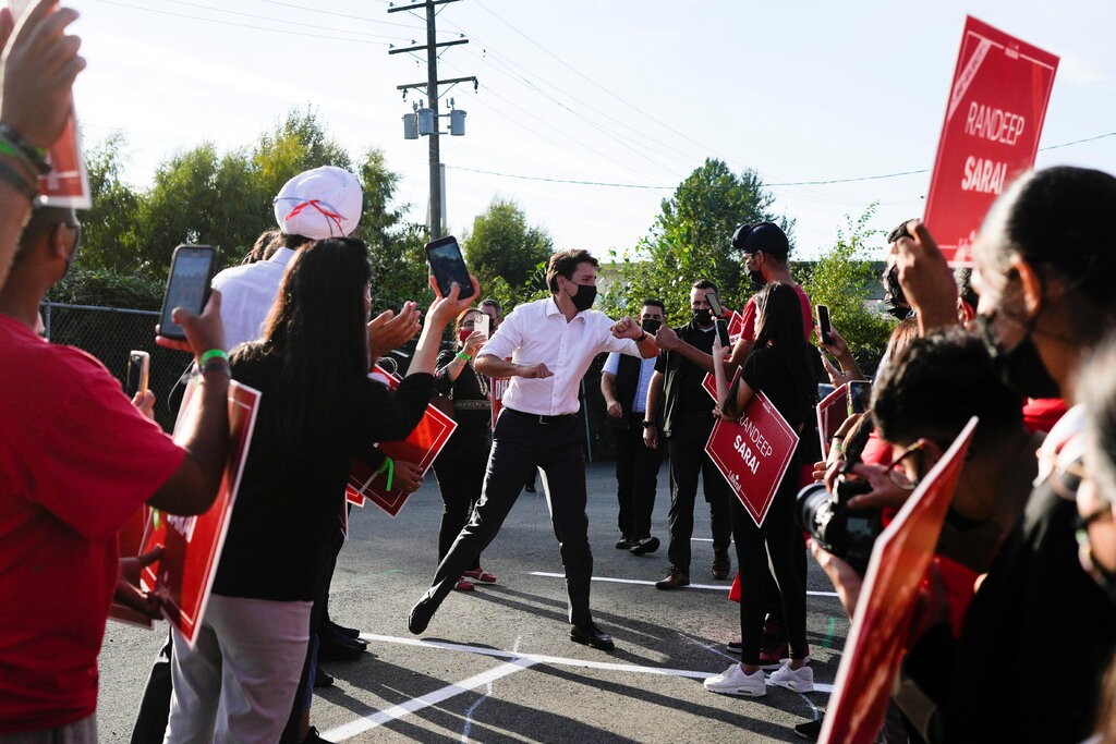 Thủ tướng Canada Justin Trudeau trong một buổi vận động tranh cử ở Surrey, British Columbia. (Nguồn: Reuters) Thủ tướng Canada Justin Trudeau trong một buổi vận động tranh cử ở Surrey, British Columbia. (Nguồn: Reuters)