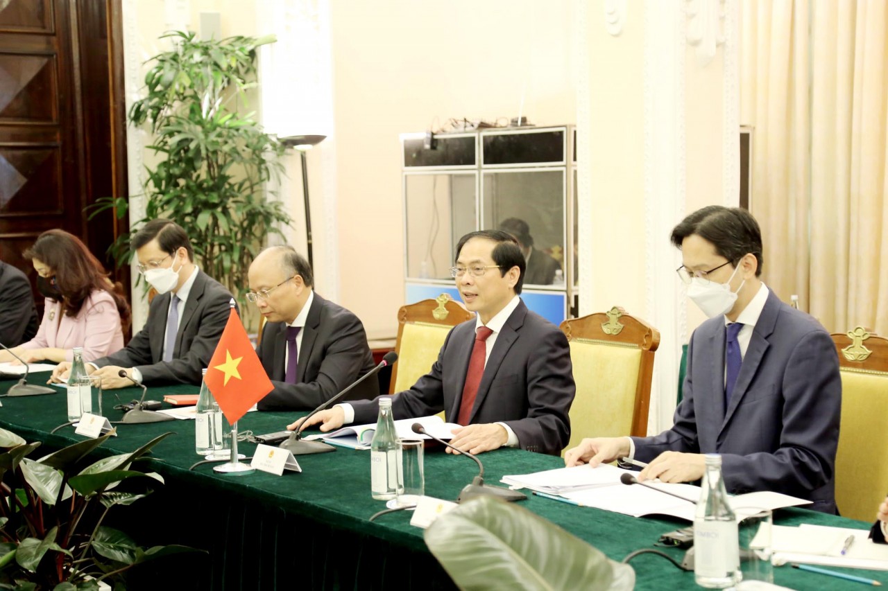 Bộ trưởng Ngoại giao Bùi Thanh Sơn hội đàm với Tổng thư ký Pháp ngữ